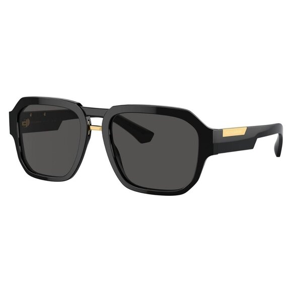 New Dolce & Gabbana Black Aviator DG4464 501/87 Sunglasses Women - Picture 1 of 7